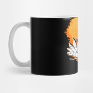 Creature of the Night - Barn Owl with Orange Background Mug